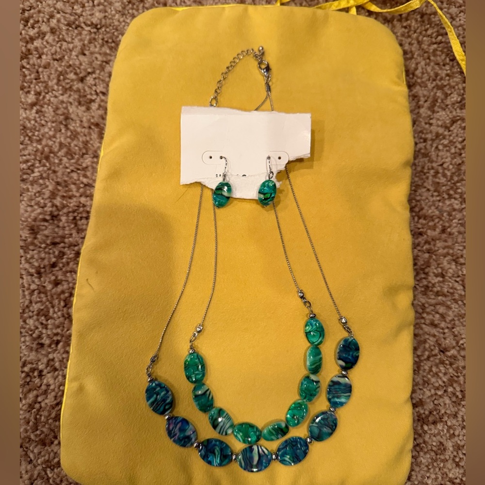 Source Unknown Turquoise and blue gems Necklace Set